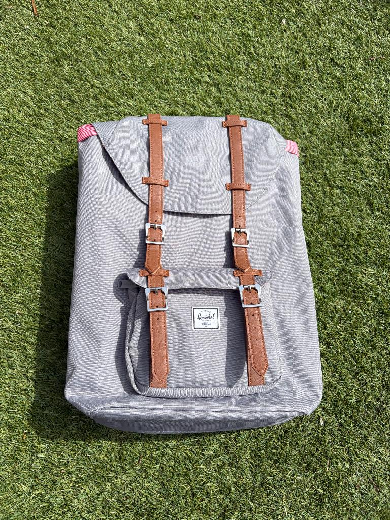 Hershel rugtas grijs/rood, Sieraden, Tassen en Uiterlijk, Tassen | Rugtassen, 25 tot 40 cm, Nieuw, Ophalen of Verzenden, Overige merken