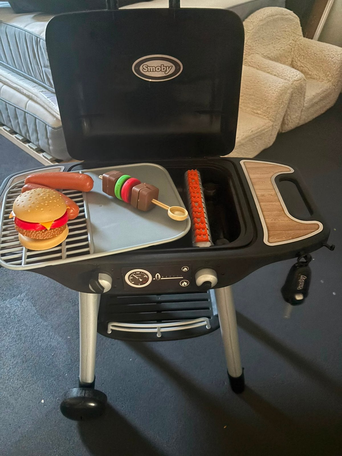 Smoby speelgoed bbq met accesoires, Kinderen en Baby's, Ophalen of Verzenden, Zo goed als nieuw, Kunststof