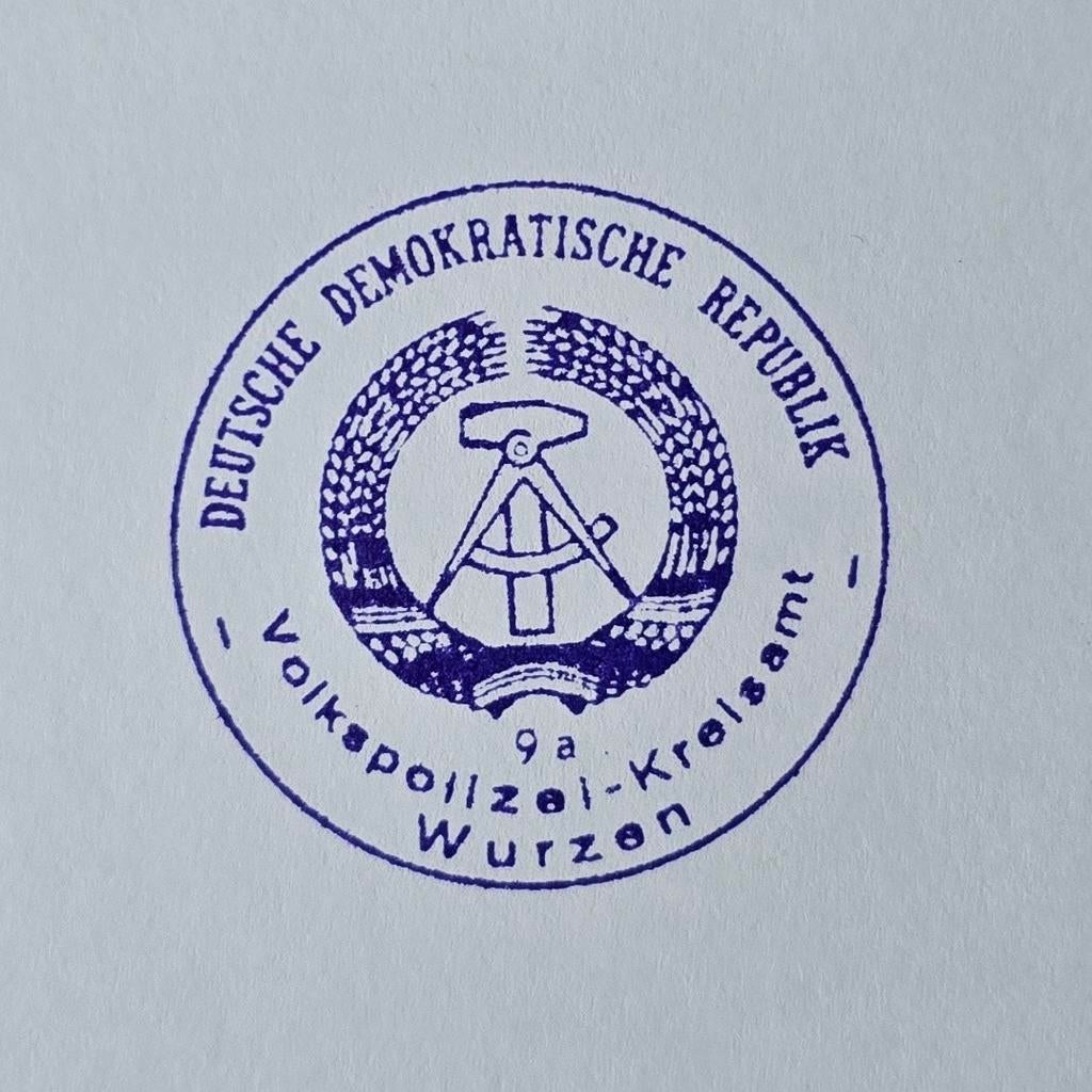 Repro Stempel DDR Volkspolizei - Kreisamt Würzen, Verzamelen, Verzenden, Landmacht, Duitsland