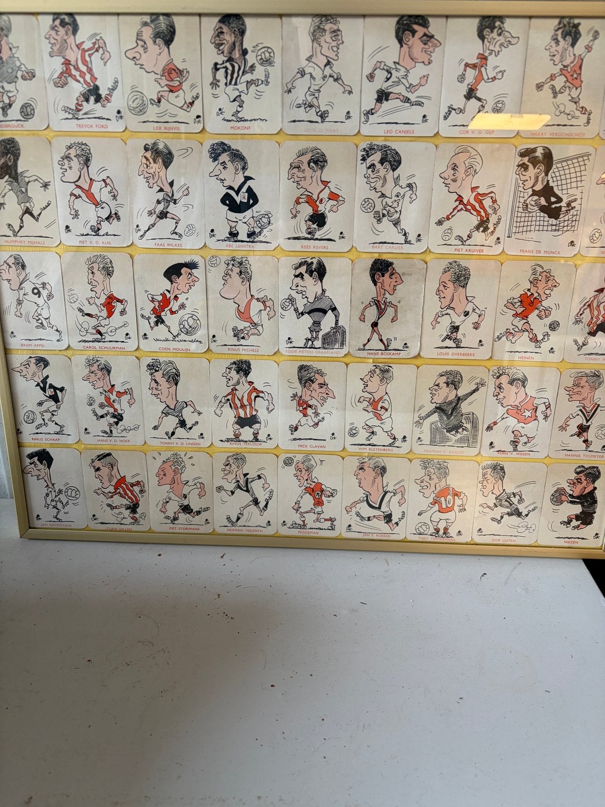 Ingelijste voetbalplaatjes - Vintage voetbalhelden, Ophalen of Verzenden, Gebruikt, Overige binnenlandse clubs, Poster, Plaatje of Sticker
