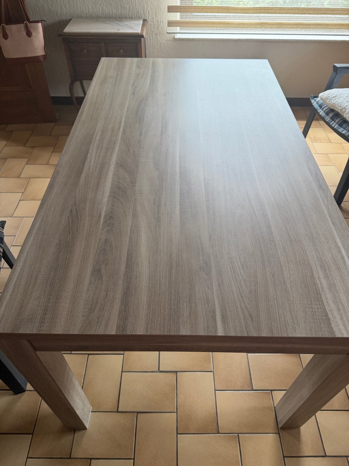 Elegante eettafel en salontafel  in houtlook, Huis en Inrichting, Tafels | Eettafels, Ophalen, 50 tot 100 cm, Zo goed als nieuw