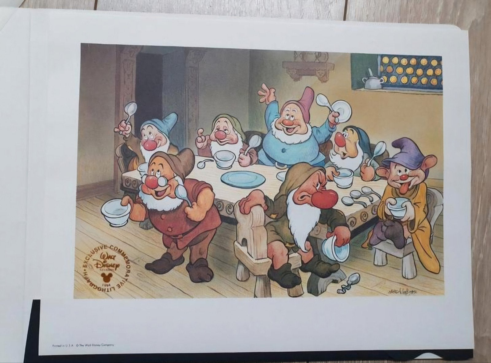 Disney Sneeuwwitje litho,1994, exclusive commemorative litho, Ophalen of Verzenden, Sneeuwwitje of Doornroosje, Nieuw, Plaatje of Poster