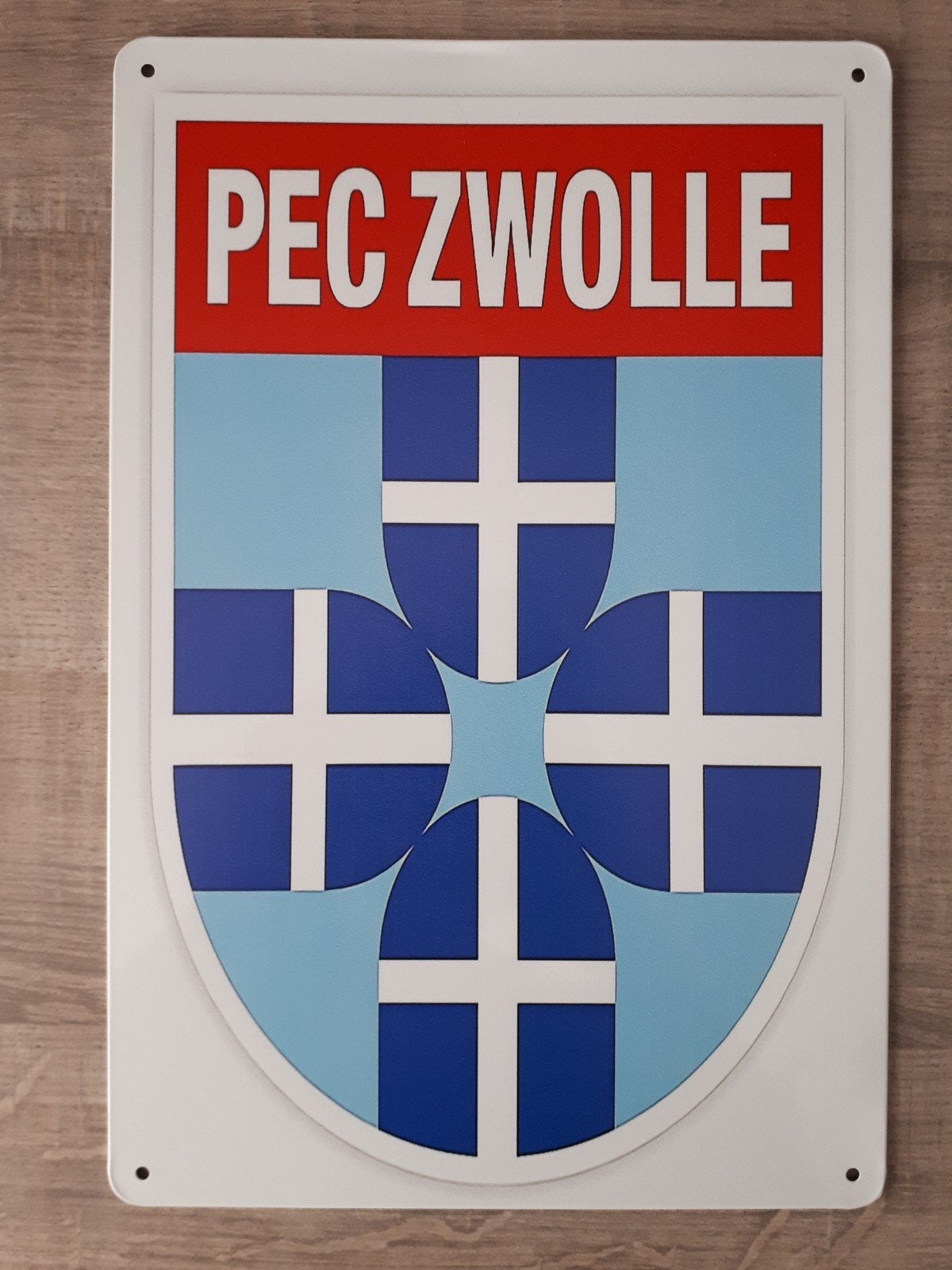 Pec Zwolle 20x30 cm Metalen Reclamebord, Verzamelen, Sportartikelen en Voetbal, Ophalen of Verzenden, Nieuw