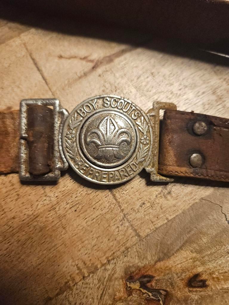 Vintage Boy Scouts riem met gesp, Verzamelen, Scouting, Ophalen of Verzenden