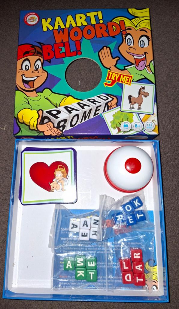 Kaart woord bel spel, Ophalen of Verzenden, Zo goed als nieuw