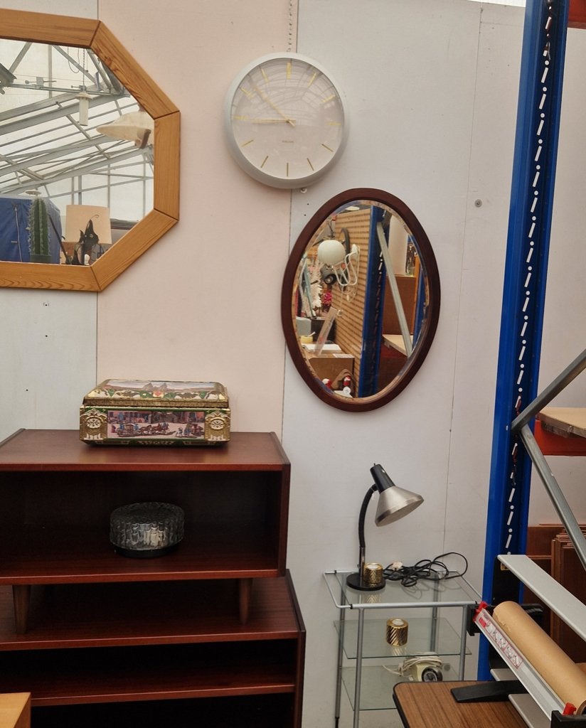 Vintage ovale spiegel, 74cm, Minder dan 50 cm, Gebruikt, ., Ophalen of Verzenden