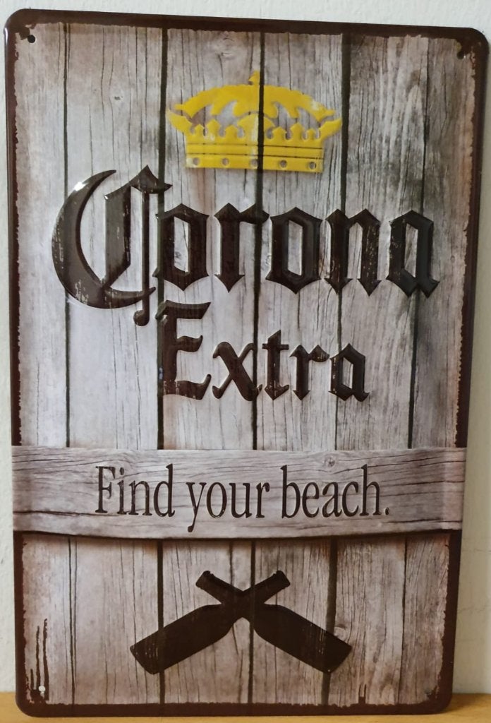 Corona extra bier relief reclamebord van metaal wandbord, Verzamelen, Biermerken, Ophalen of Verzenden, Nieuw, Reclamebord, Plaat of Schild