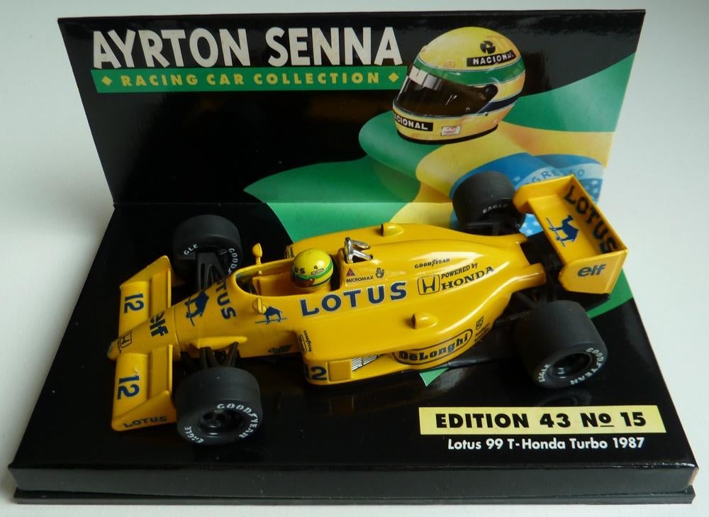 1987 - Lotus Honda 99T - Ayrton Senna (ASC#15), Ophalen of Verzenden, Zo goed als nieuw, Auto, MiniChamps