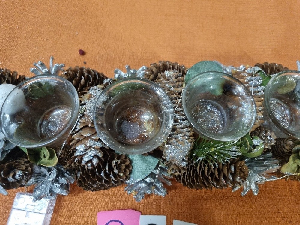 kerst tafelstuk waxinehouder [b387], Ophalen of Verzenden, 'T Olde Gre-j, Info@toldegrej.nl, Endepoelstraat 20f Didam