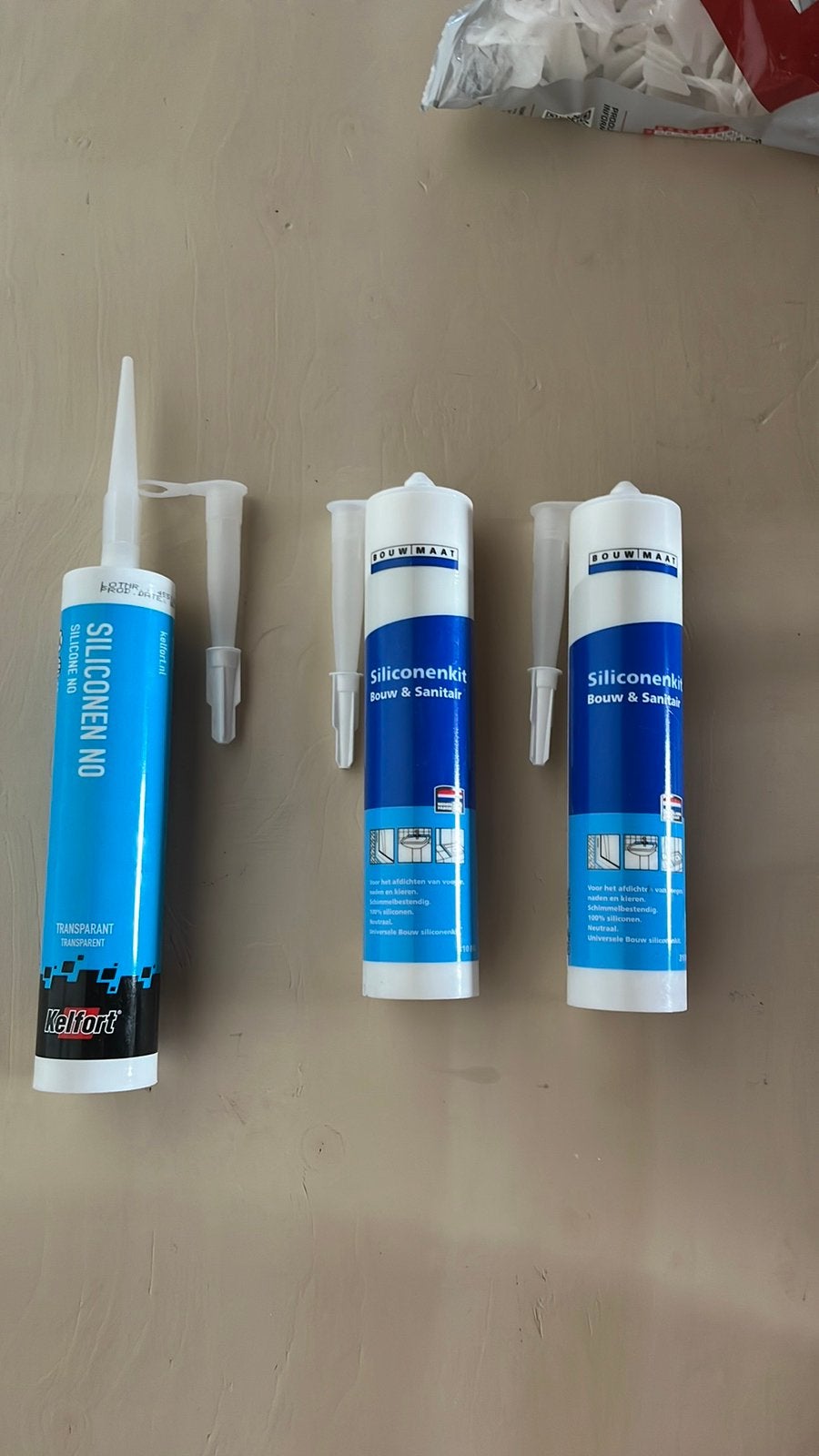 3x Silicone Kit, Ophalen of Verzenden, Nieuw, Wit