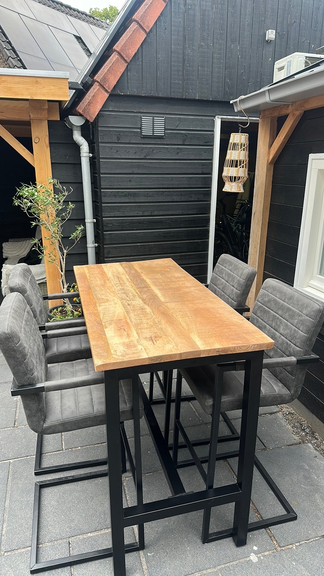 Leenbakker tafel set met 4 stoelen, Ophalen, Overige materialen, Zo goed als nieuw, Vier