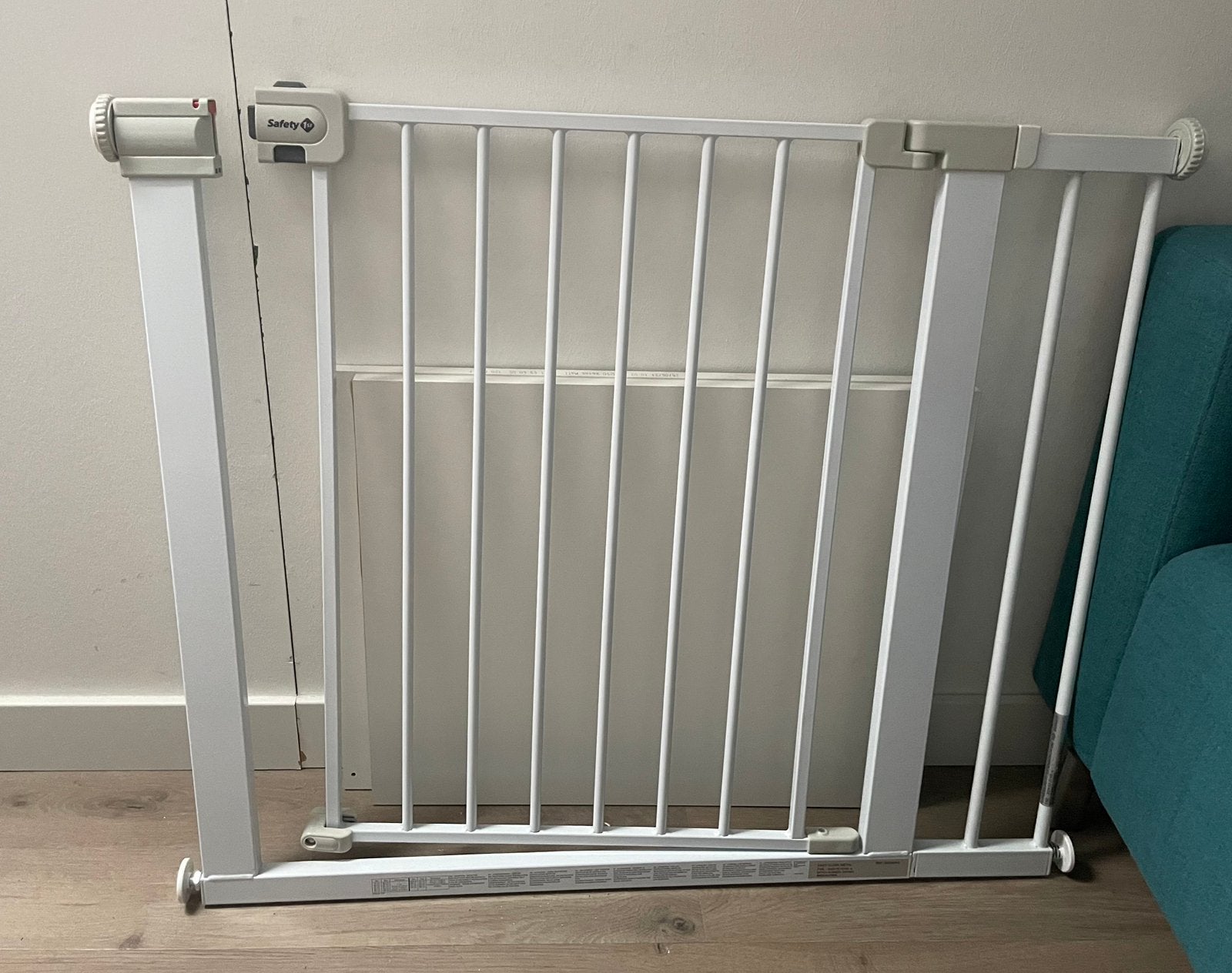 Safety first traphek met 17cm verlengstuk, Kinderen en Baby's, Ophalen, Zo goed als nieuw, Klemhekje, Metaal of IJzer