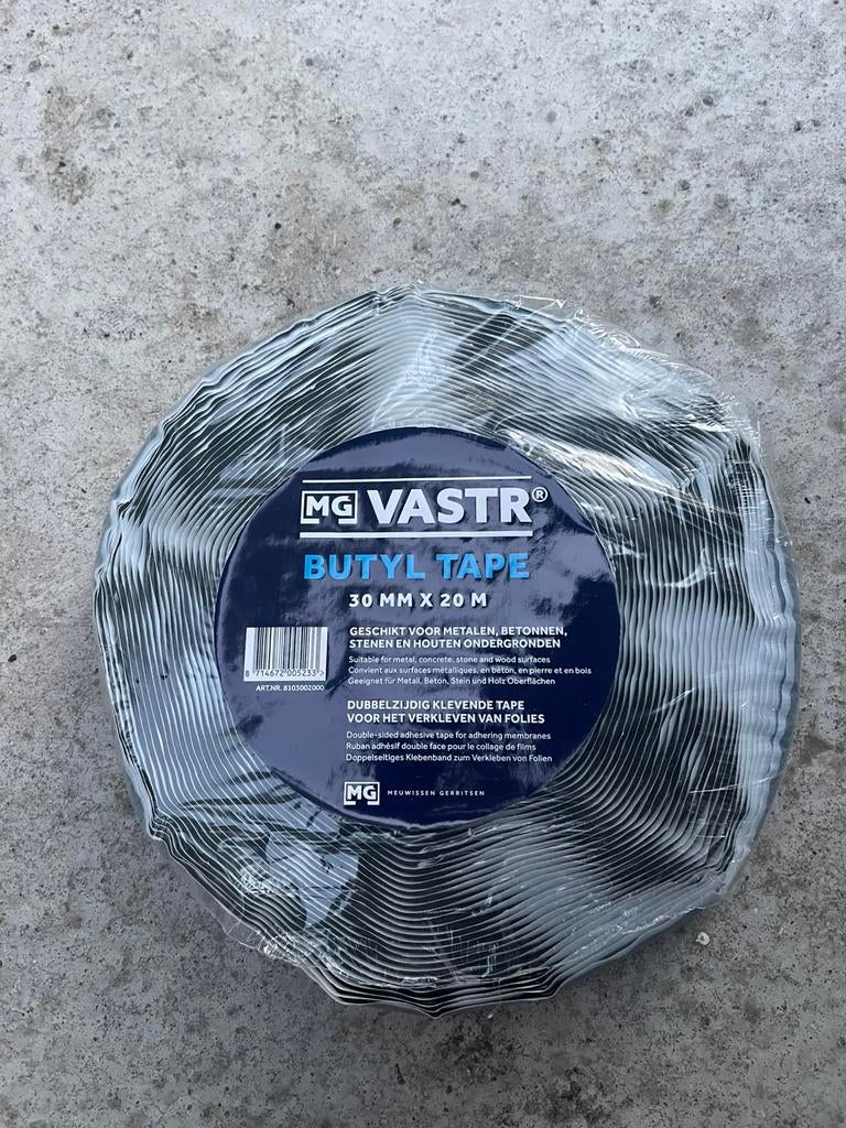 VastR butyltape 30mm x 20 meter, nieuw in verpakking, Overige materialen, Zo goed als nieuw, 15 m² of meer, Ophalen
