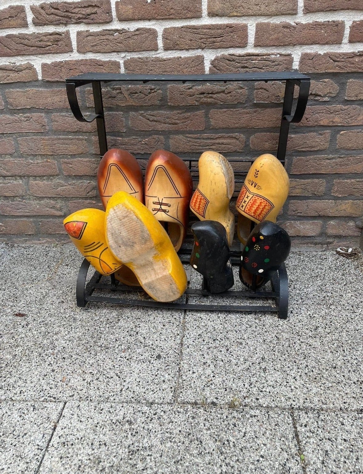 Leuk laarzen/klompenrek - Zonder klompen, Ophalen, Metaal, Industrieel, Gebruikt