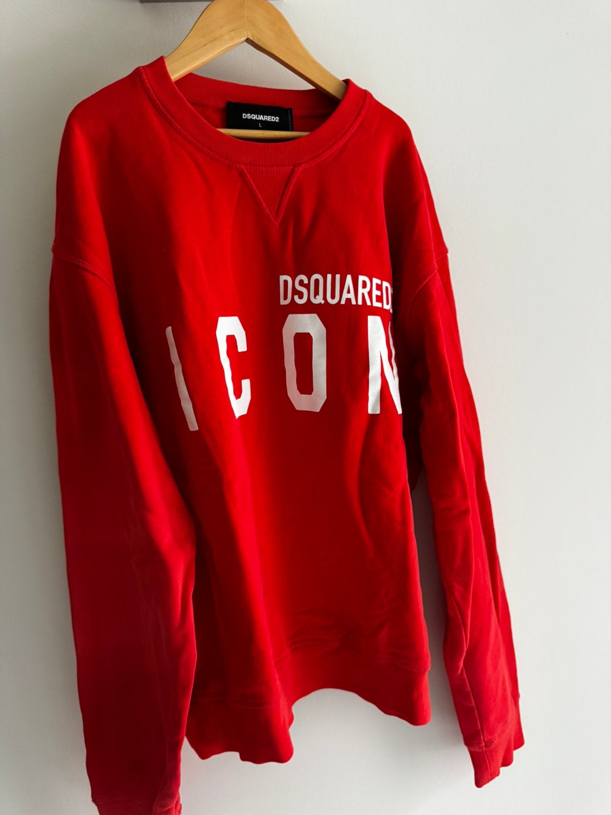 Dsquared2 oranje/rood katoenen trui l, Ophalen of Verzenden, Zo goed als nieuw, Maat 48/50 (M), Oranje