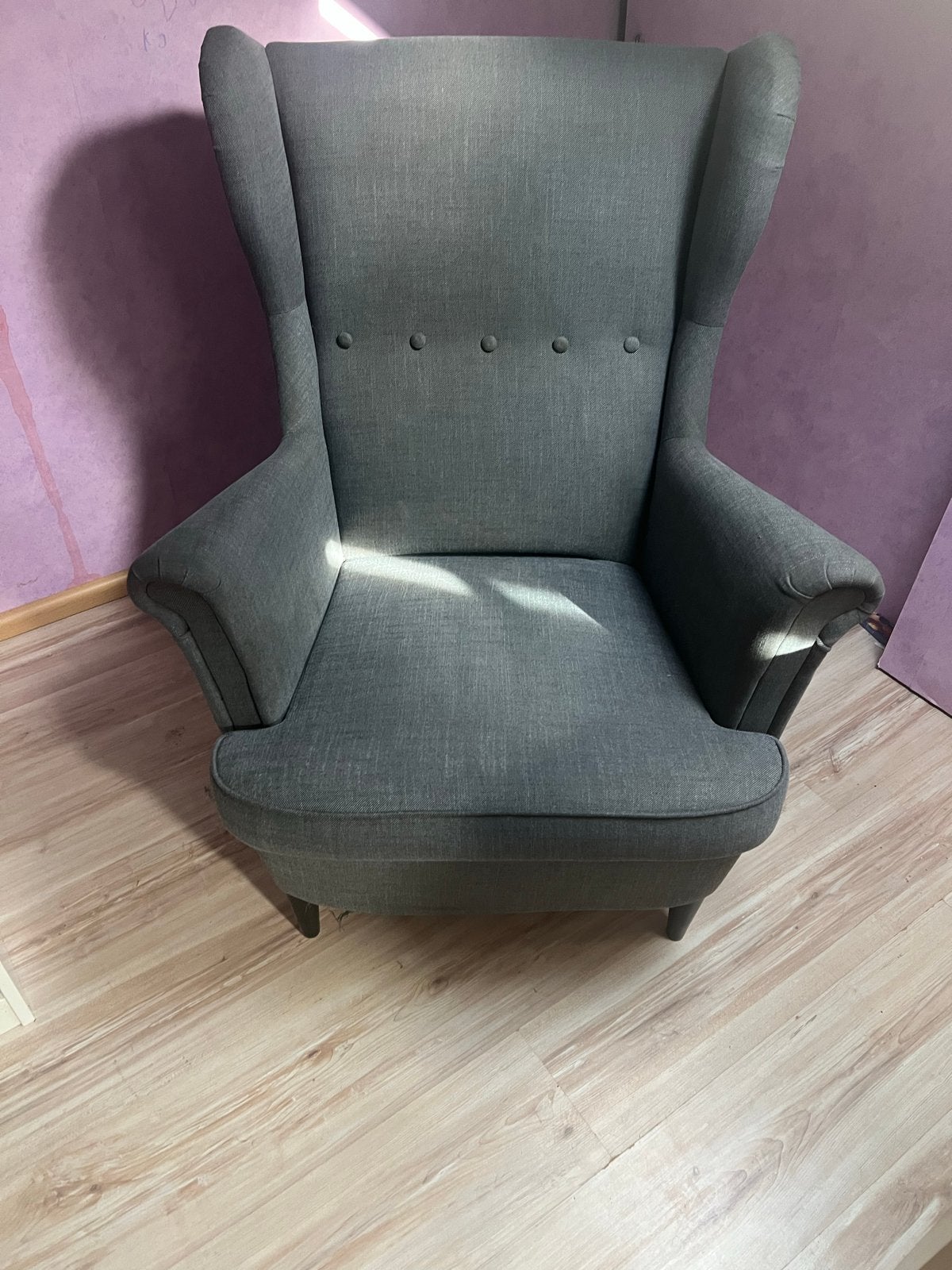 Comfortabele grijze fauteuil -ikea, Ophalen of Verzenden, Gebruikt, Stof, 75 tot 100 cm