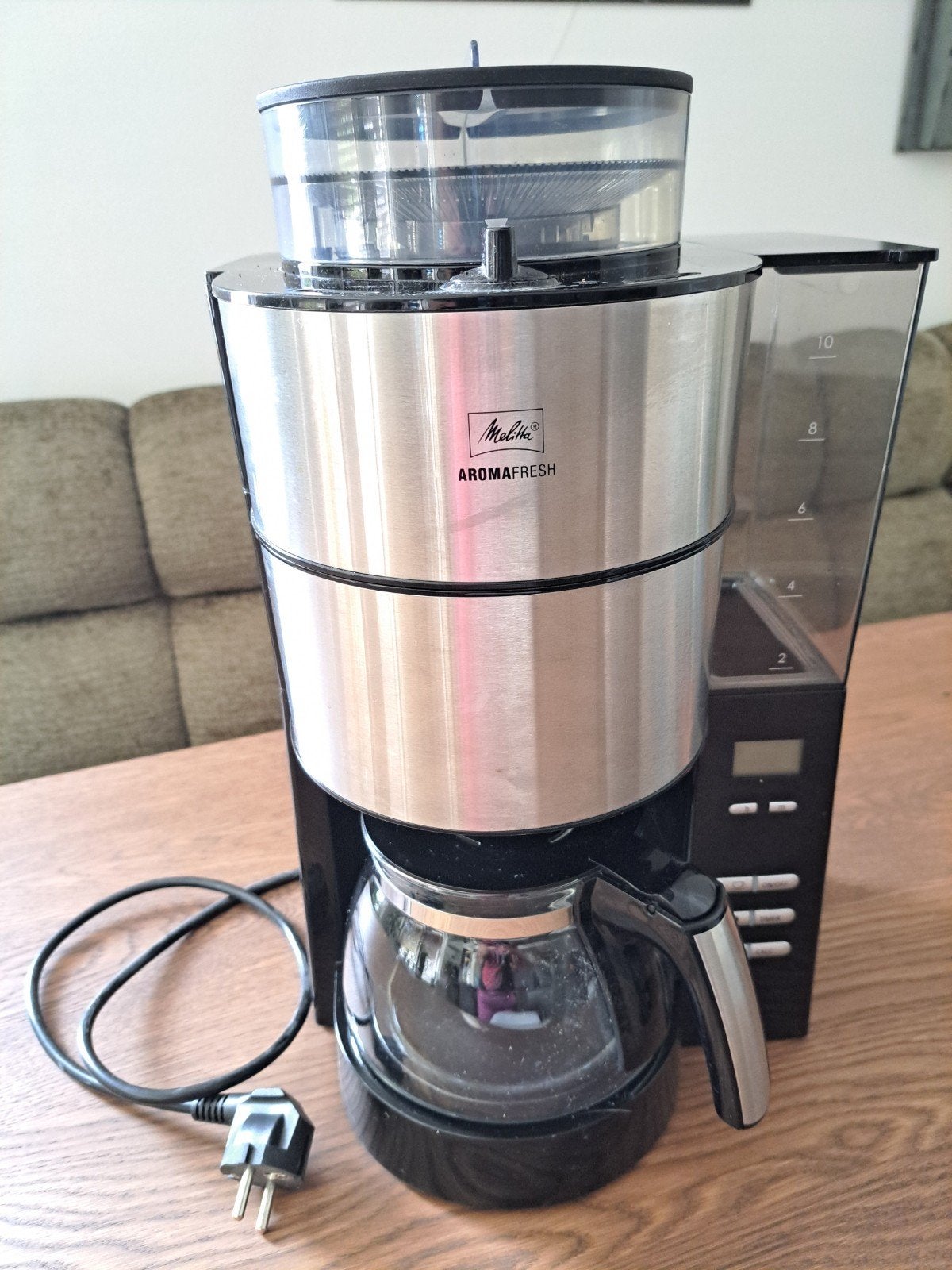 Melitta AromaFresh koffiezetapparaat met bonenmaler, Ophalen, Afneembaar waterreservoir, Gebruikt, 10 kopjes of meer
