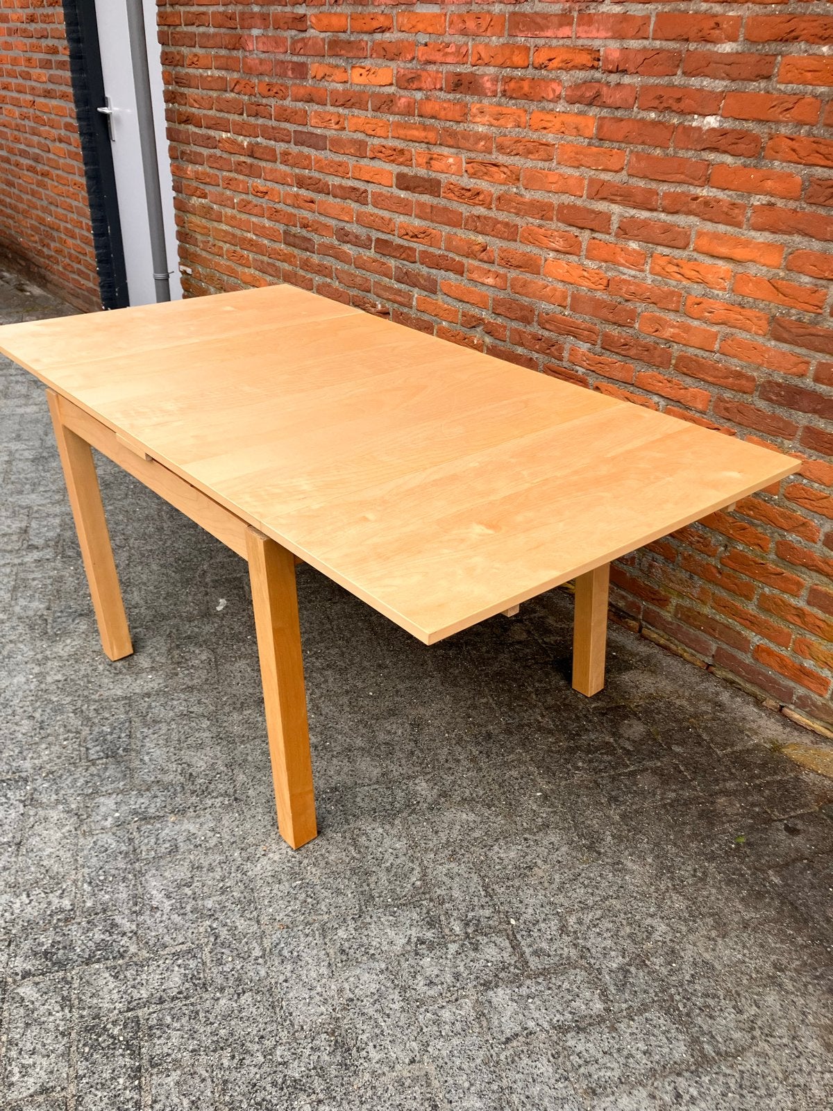 Uitschuifbare Houten Eettafel - Compact en Praktisch, Ophalen, Gebruikt, 100 tot 150 cm, 50 tot 100 cm
