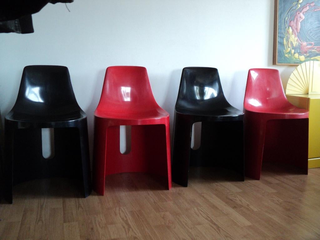 Fanini Fain space age design stoelen jaren 70 retro, Huis en Inrichting, Stoelen, Kunststof, ?, Vier, Gebruikt