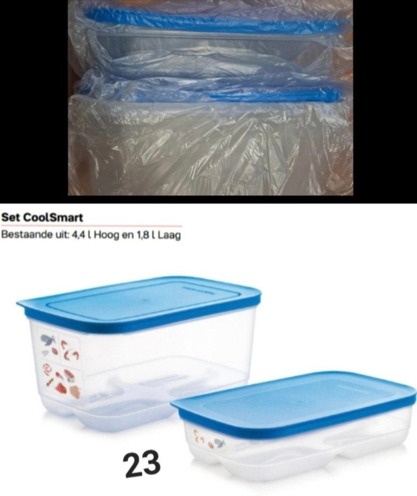 Tupperware CoolSmart Set 1,8L & 4,4L + bundel kado, zie text, Huis en Inrichting, Keuken | Tupperware, BPA-vrij, Blauw, Nieuw
