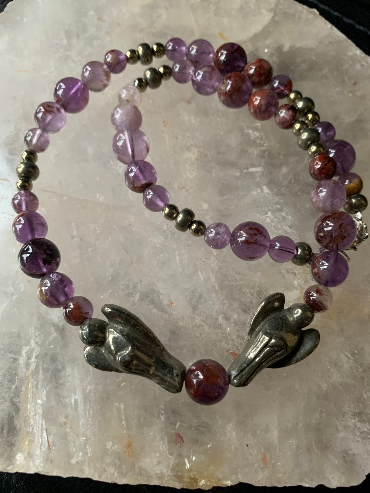 Auraliet 23 melody stone pyriet engel hoge trilling uniek, Sieraden, Tassen en Uiterlijk, Paars, Magnolia11, Nieuw, Ophalen of Verzenden