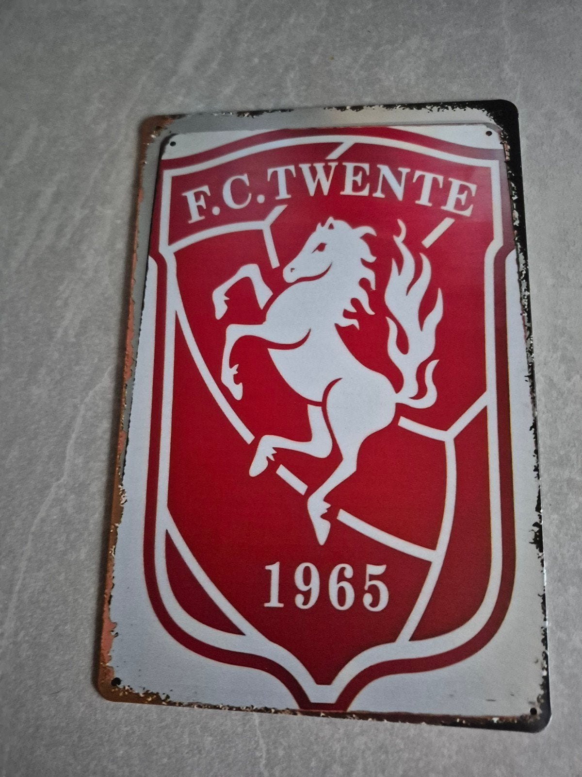FC Twente Metalen Wandbord - Vintage Look, Verzamelen, Ophalen of Verzenden, Gebruikt, F.C. Twente, Overige typen