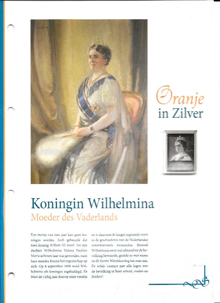 Persoonlijke zilveren zegel Wilhemina(tarief aangetekend)pfr, Postzegels en Munten, Postzegels | Nederland, Ophalen of Verzenden