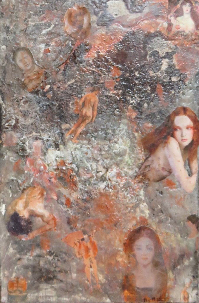 schilderij Gemengde techniek 41x27x6cm, Ophalen of Verzenden