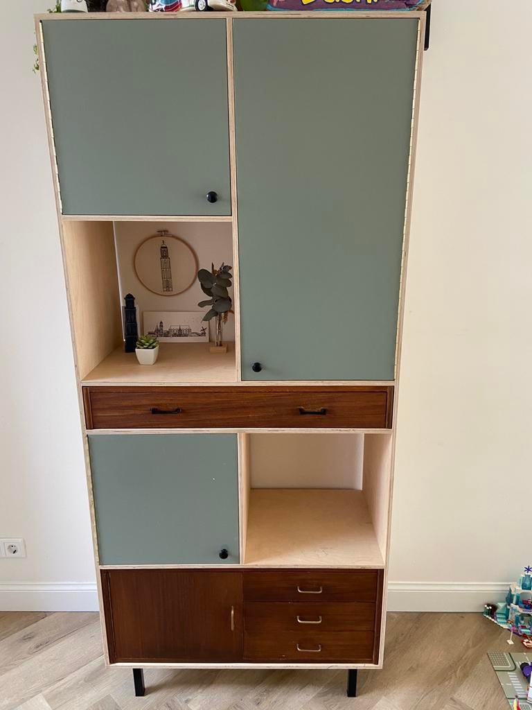 Vintage wandkast en tv-meubel/dressoir, Ophalen, Zo goed als nieuw