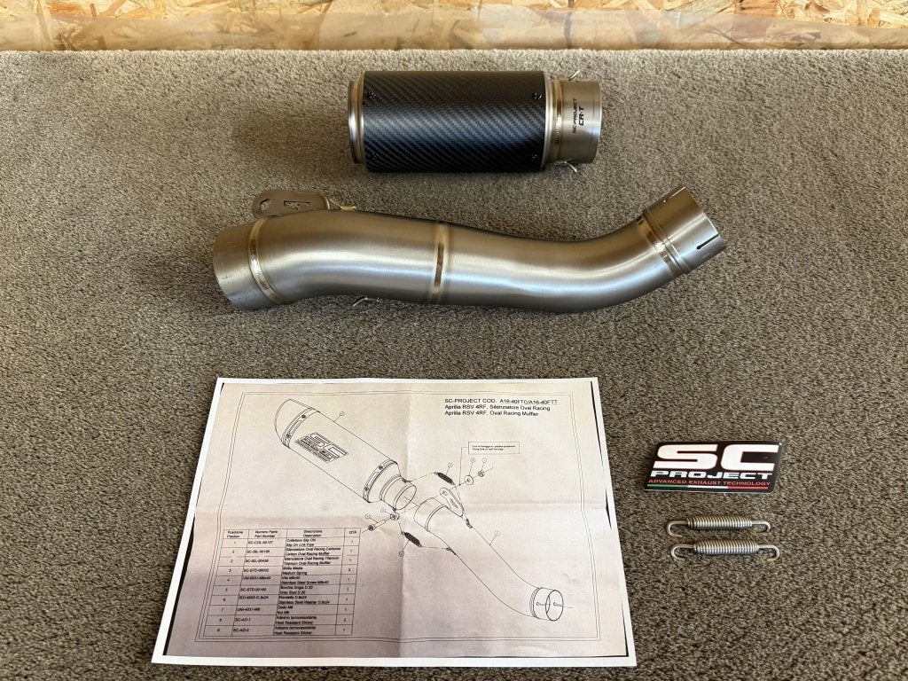 SC Project CR-T carbon uitlaat demper Aprilia RSV4 2018-2020, SC Project, Viale Lombardia 12, Cassinetta di Lugagnano, MI, 20081, IT