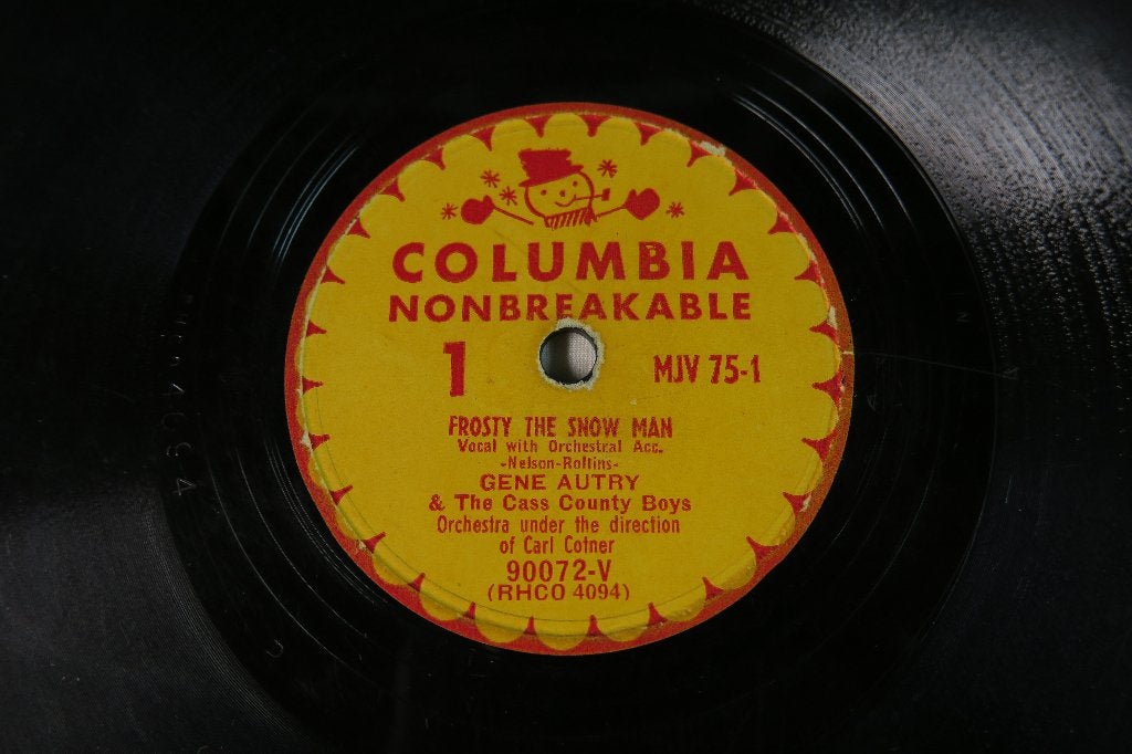 Gene Autry Frosty the snow man 78 toeren jukebox 78rpm kerst, Gebruikt, 10 inch, Ophalen of Verzenden, Overige typen