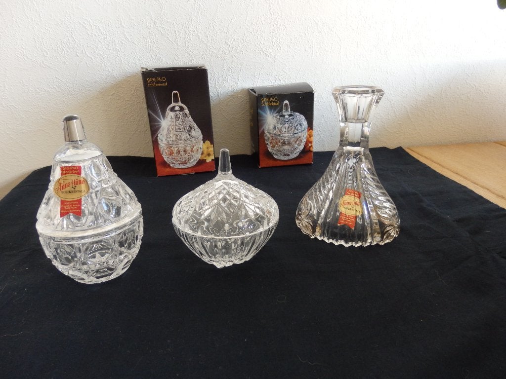 3 x Kristal Anna Hütte Bleikristall Peer Appel Kandelaar, Ophalen of Verzenden
