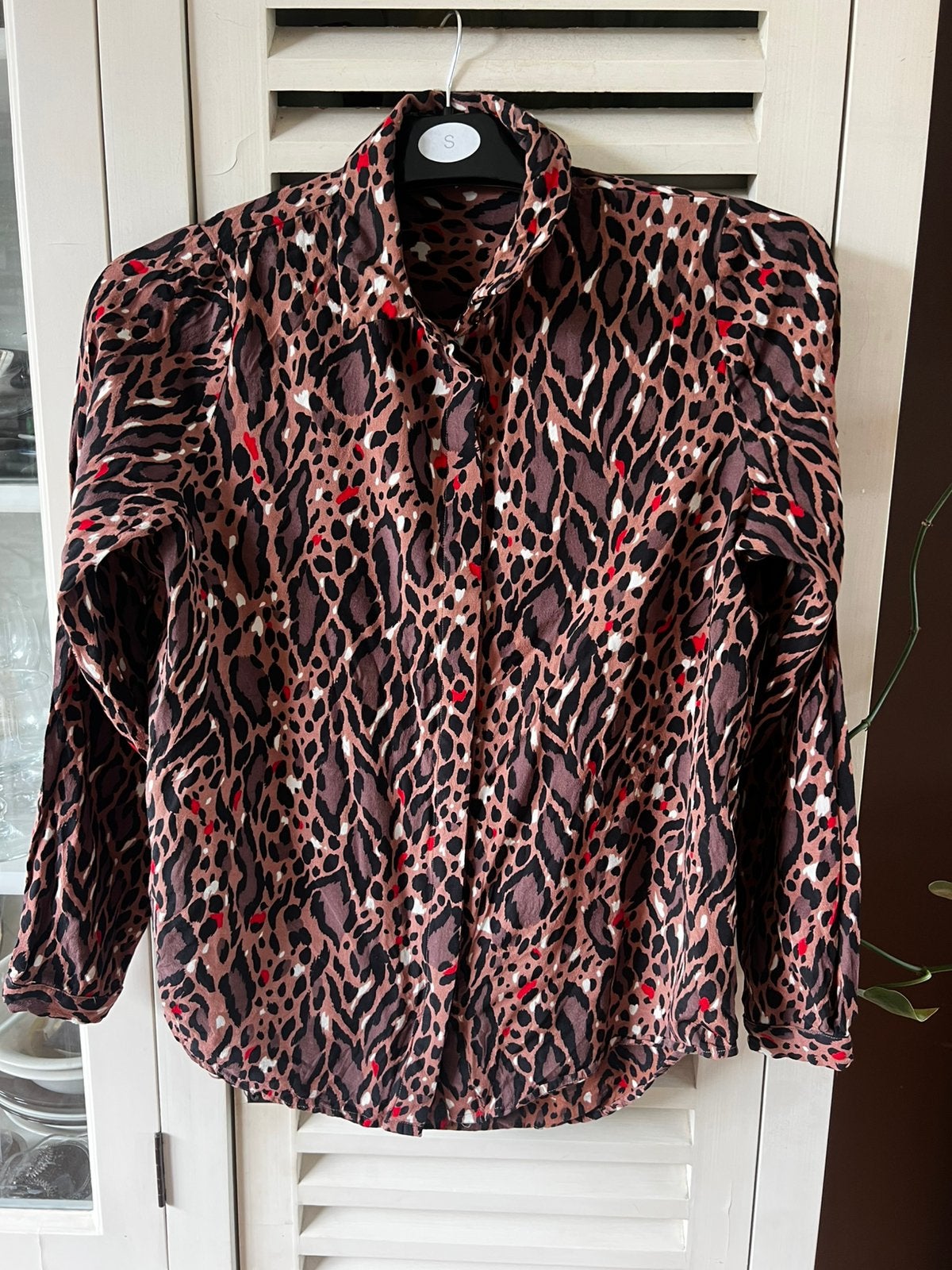Bruine blouse met print, Ophalen of Verzenden, Zo goed als nieuw, Bruin