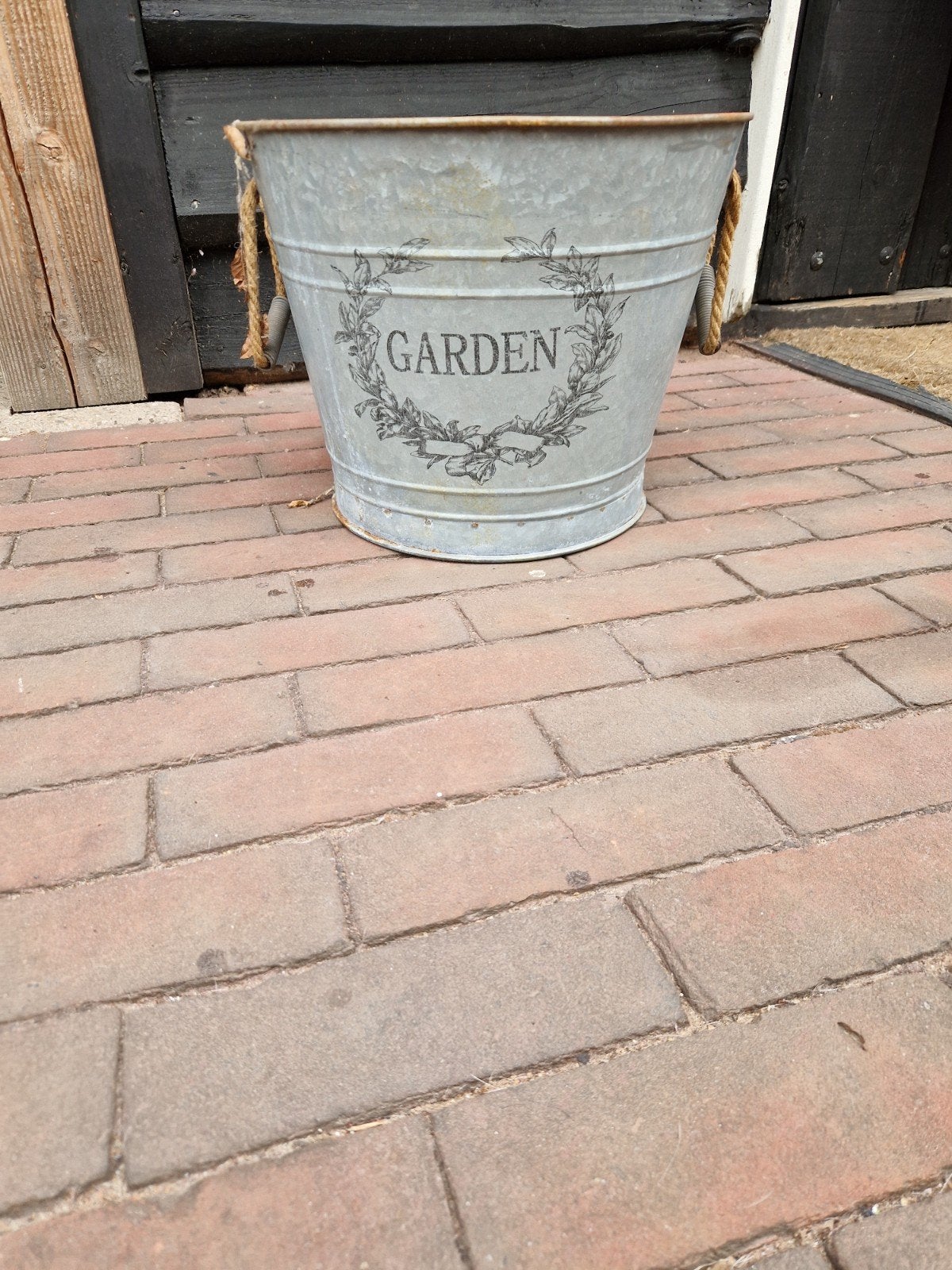 ZINKEN GROTE DECORATIE EMMER, Gebruikt, Minder dan 30 cm, Rond, Ophalen of Verzenden