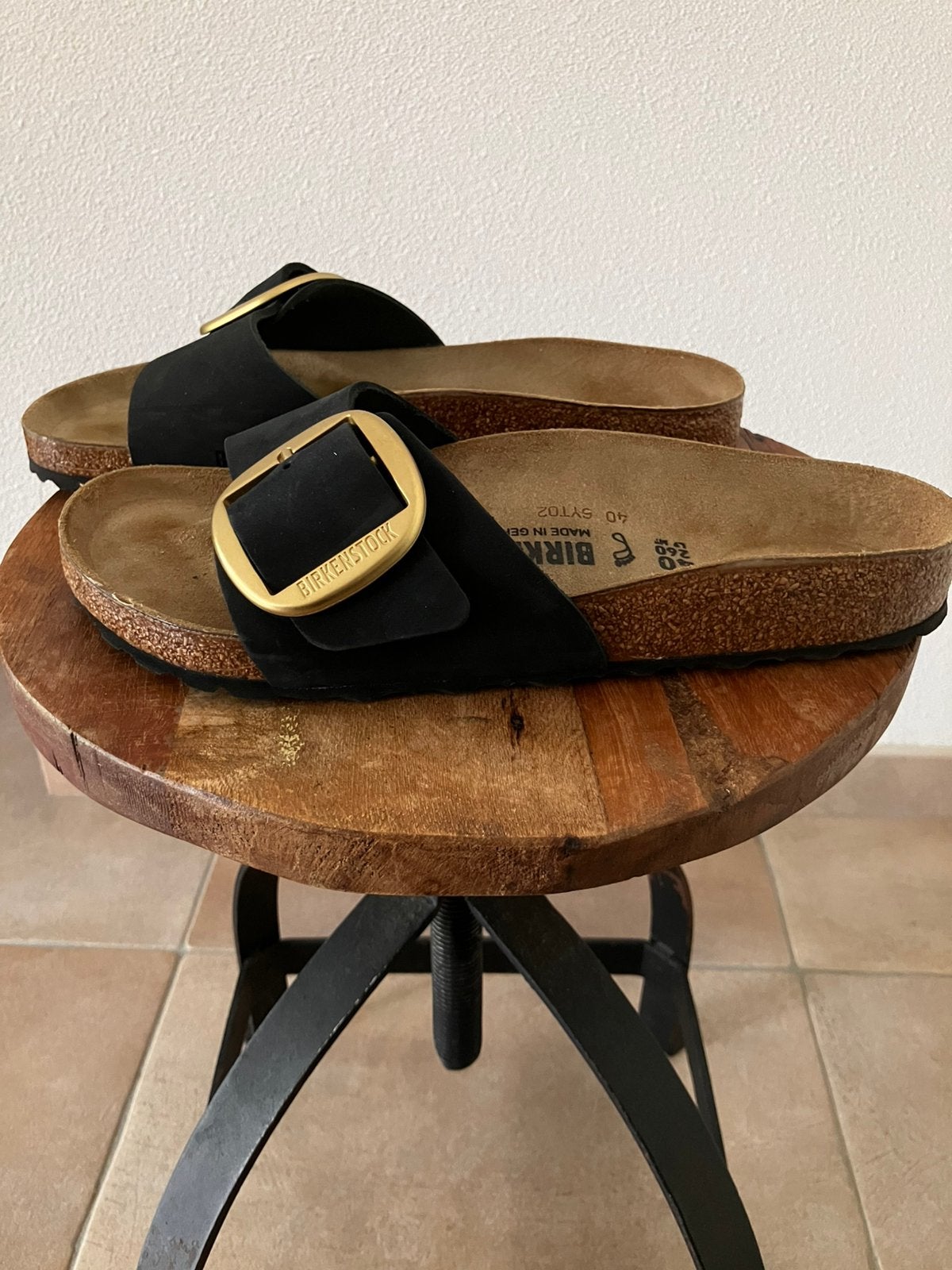 Birkenstock slipper, Slippers, Verzenden, Zwart, Zo goed als nieuw