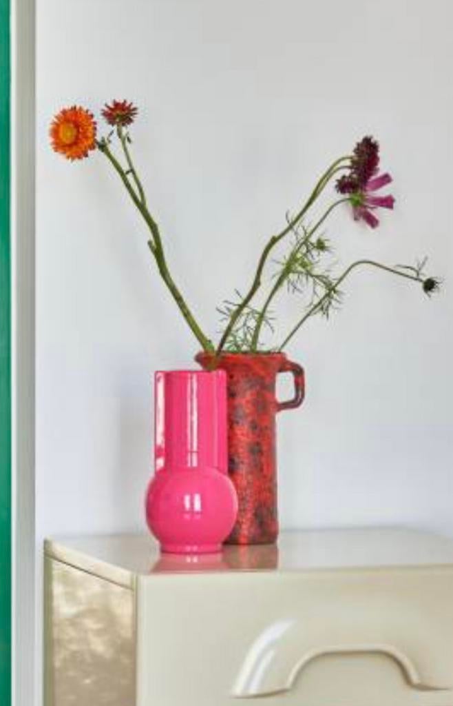 HK living vaas roze, Huis en Inrichting, Woonaccessoires | Vazen, Ophalen, Overige kleuren, Aardewerk of Porselein, Zo goed als nieuw