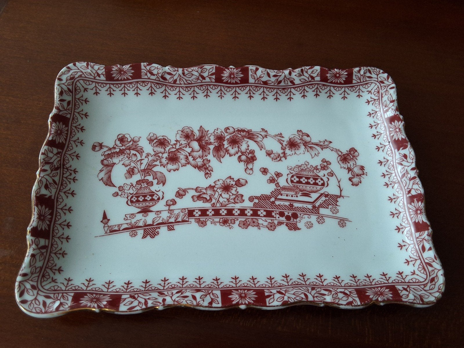 Vintage Seltmann Weiden porseleinen schaaltje, rood decor, Antiek en Kunst, Antiek | Porselein, Ophalen of Verzenden