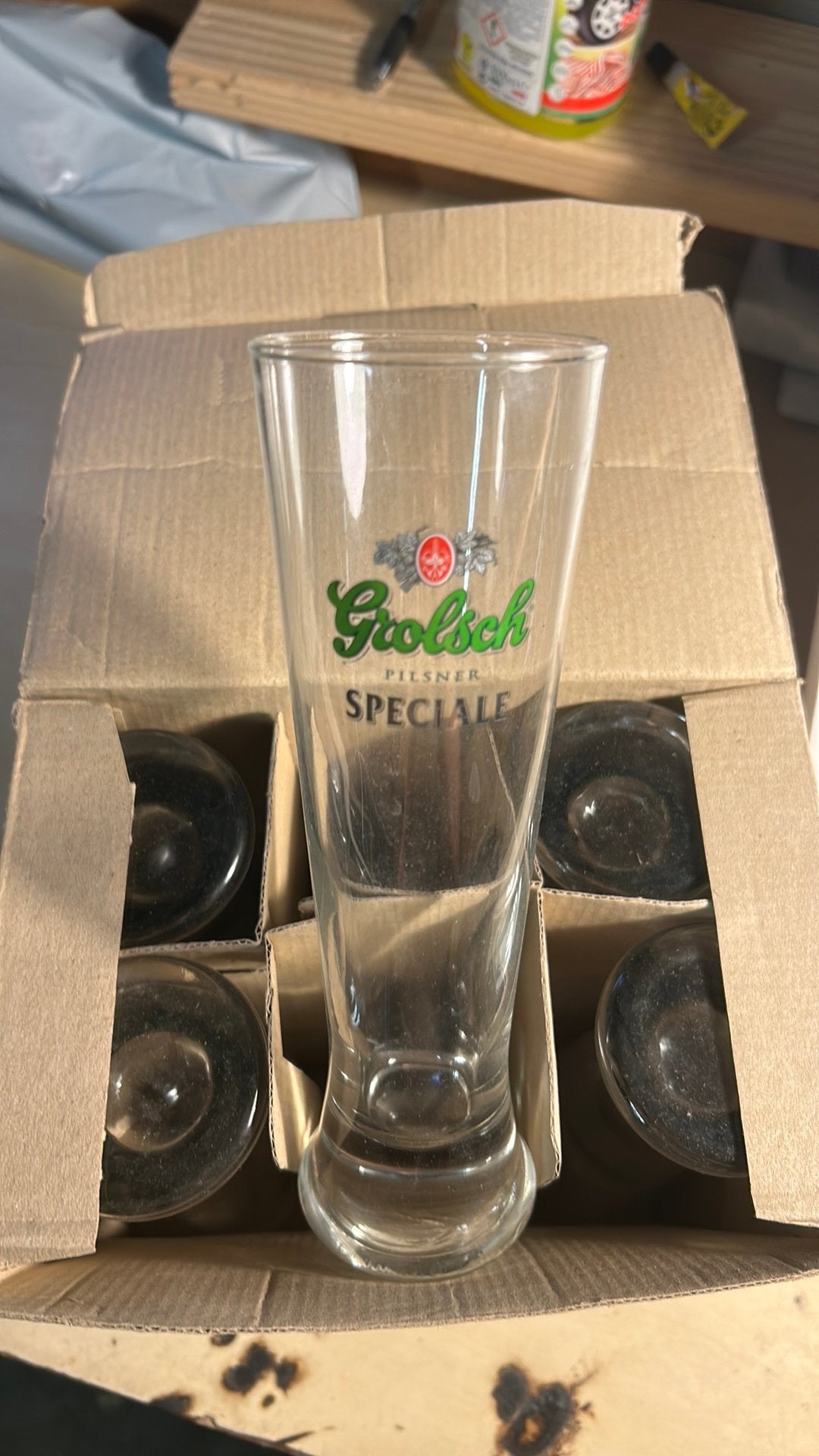 5x bierglas, Grolsch Speciale, Ophalen, Zo goed als nieuw, Glas of Glazen, Grolsch