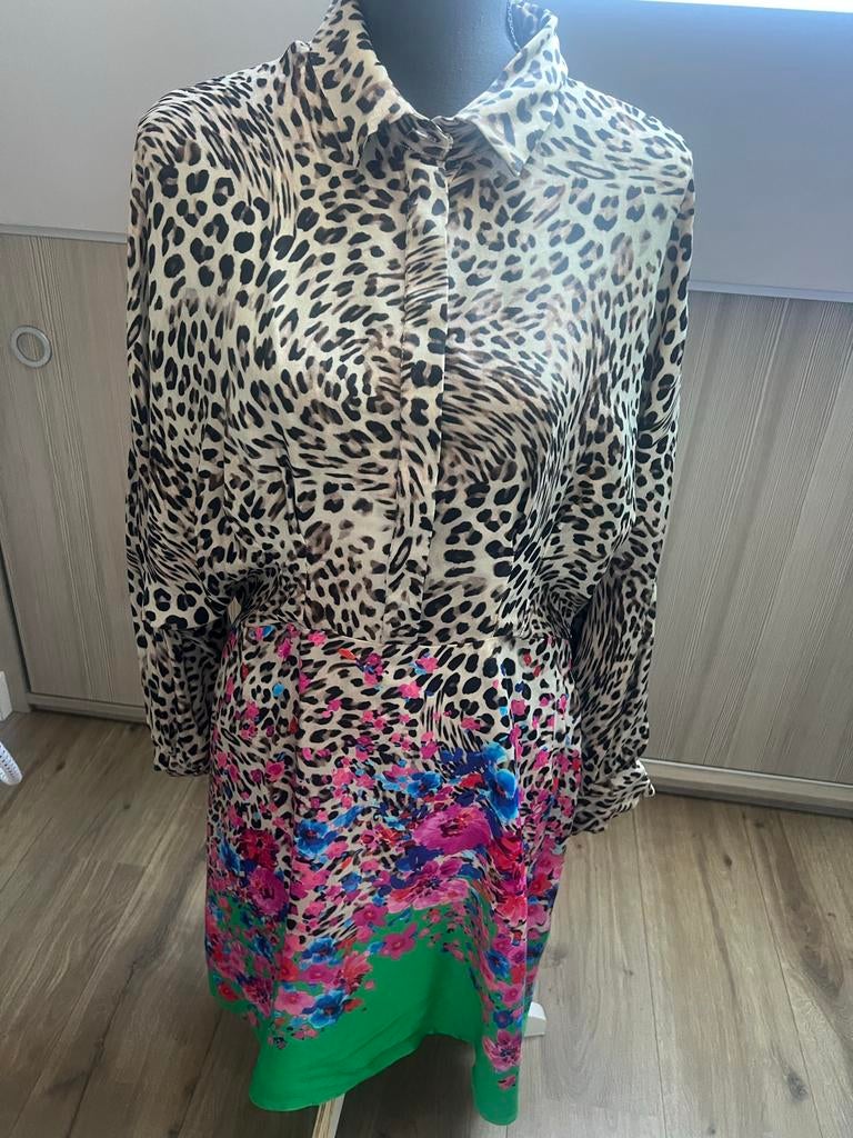 Leopardprint jurk met bloemenprint van Liu Jo maat 42, Kleding | Dames, Jurken, Overige kleuren, Maat 42/44 (L), Nieuw, Ophalen of Verzenden