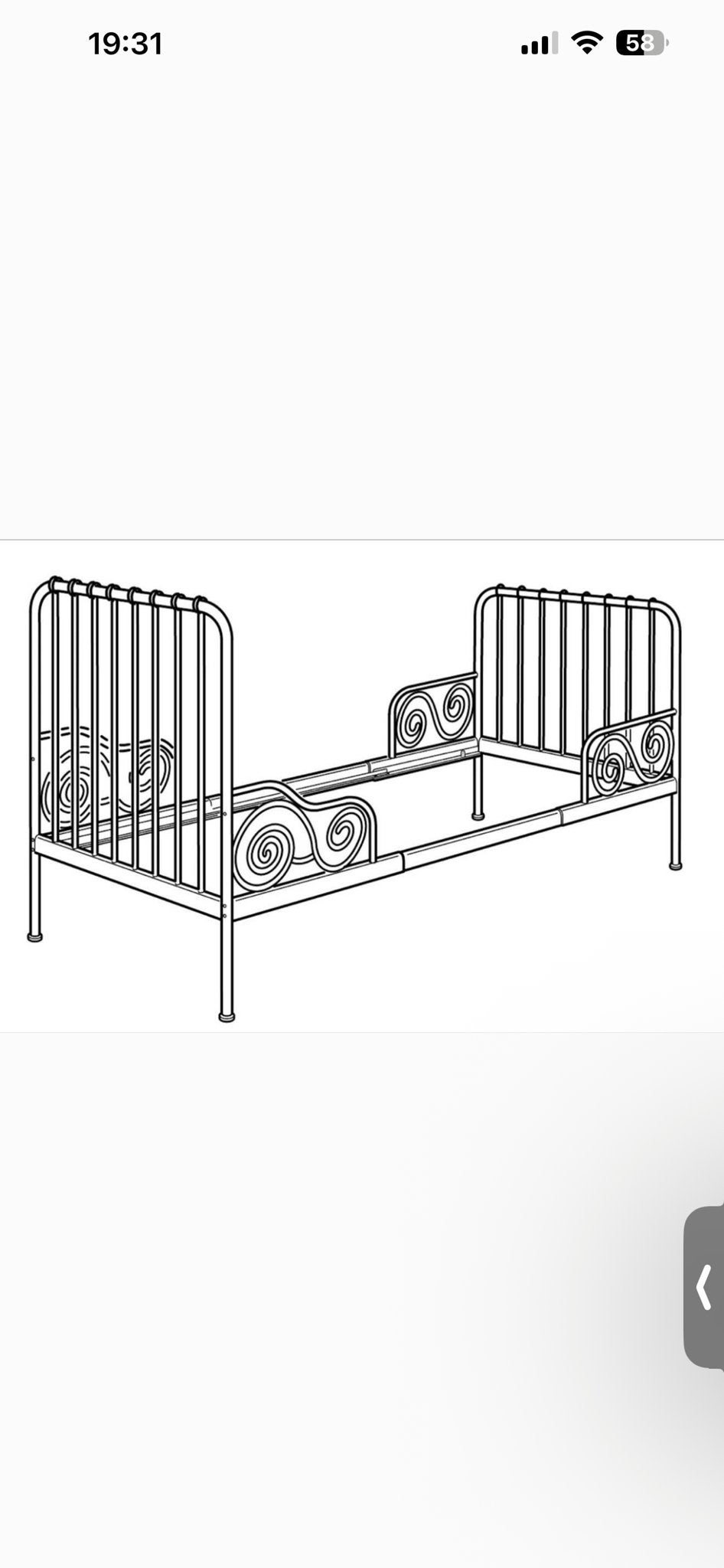 Ikea meegroeibed zonder matras - Zeer schoon en onbeschadigd, Huis en Inrichting, Ophalen, Verstelbaar, Zo goed als nieuw, Overige maten