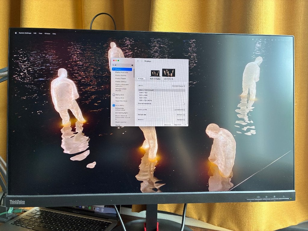 Lenovo ThinkVision P27h-10 27" QHD IPS USB-C Monitor, Ophalen, Gebruikt, Quad HD (2K), In hoogte verstelbaar