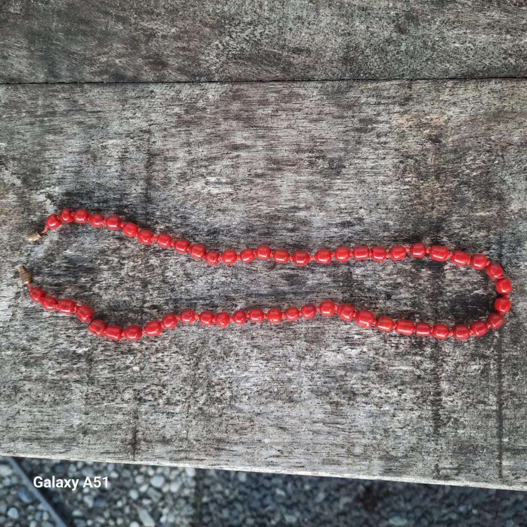 Vintage Koraal Ketting - Prachtige Rode Kralen, Ophalen of Verzenden, Gebruikt, Rood, Steen of Mineraal