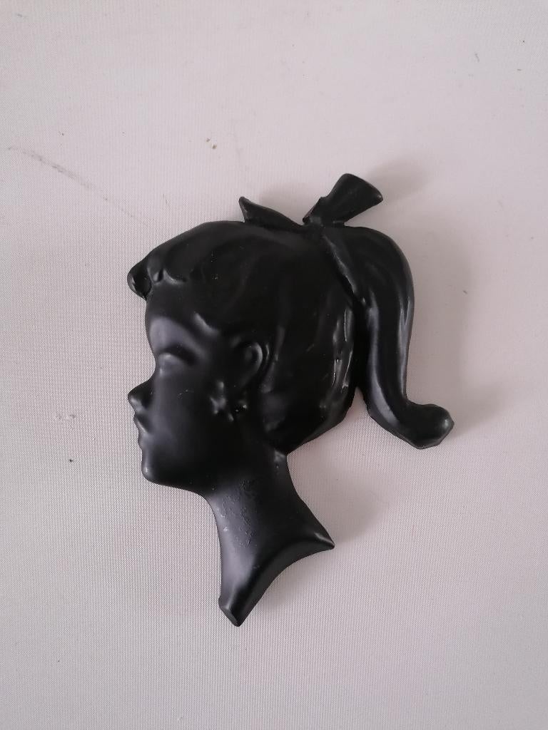 15 cm hoog nostalgisch wandhoofdje, Ophalen of Verzenden, Gebruikt