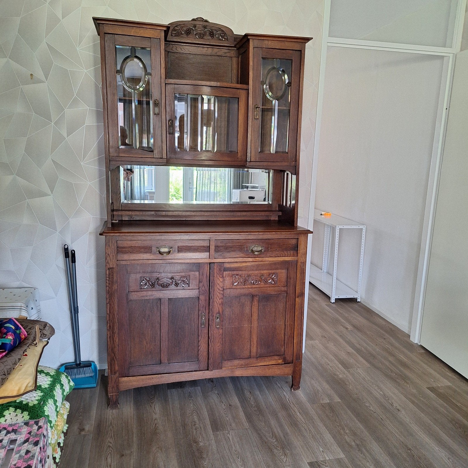 Mooie antieke kast, Huis en Inrichting, Kasten | Buffetkasten, Gebruikt, 100 tot 150 cm, 200 cm of meer, Ophalen of Verzenden