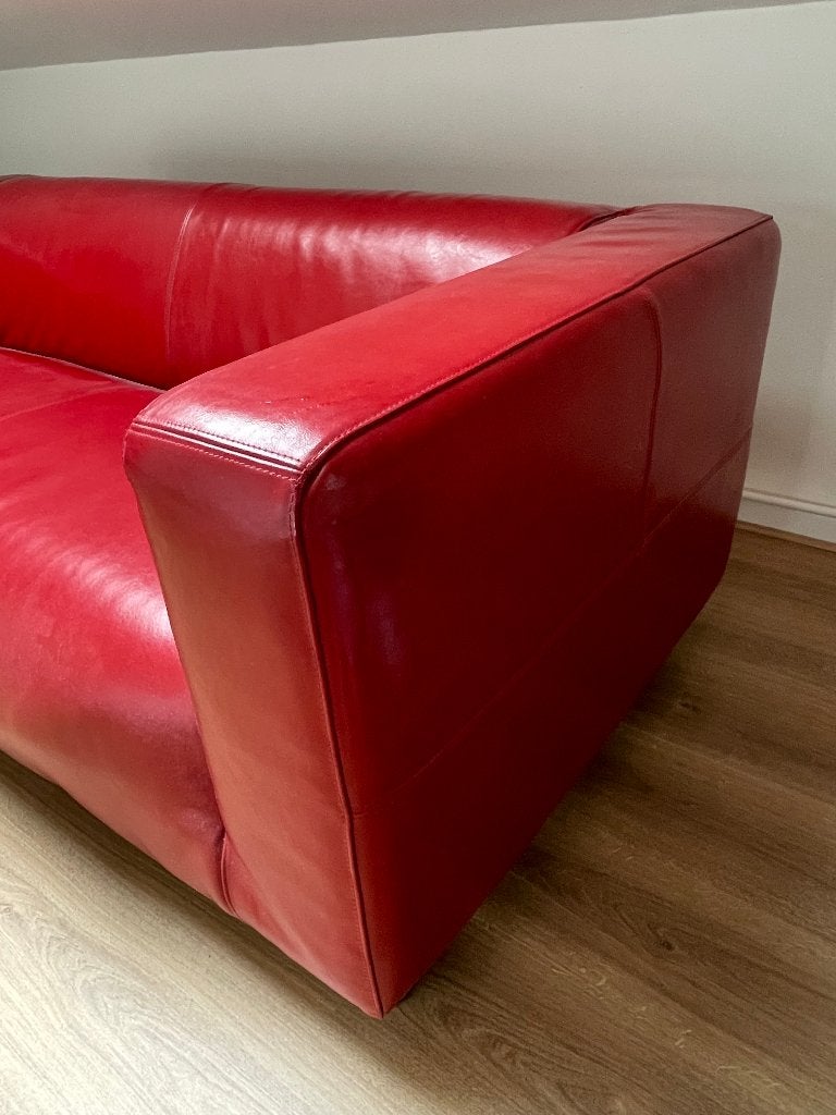 Red KLIPPAN  / Sofa / Vintage / Leather / 2 persons, Ophalen, Gebruikt, 150 tot 200 cm, Tweepersoons