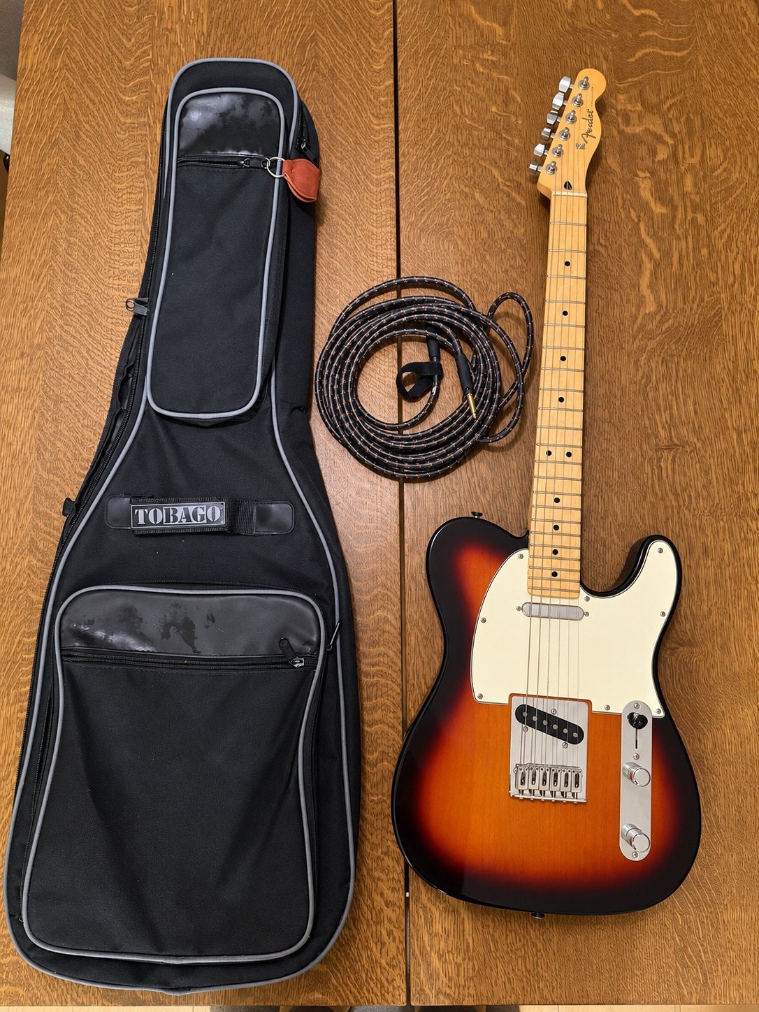 Fender Telecaster Sunburst - Nieuwstaat met hoes en kabel, Verzenden, Nieuw, Solid body, Fender
