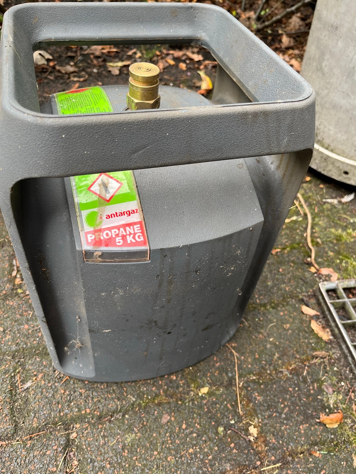 2 lege Antargaz propaan 5 kg gasflessen, Ophalen of Verzenden, Gebruikt