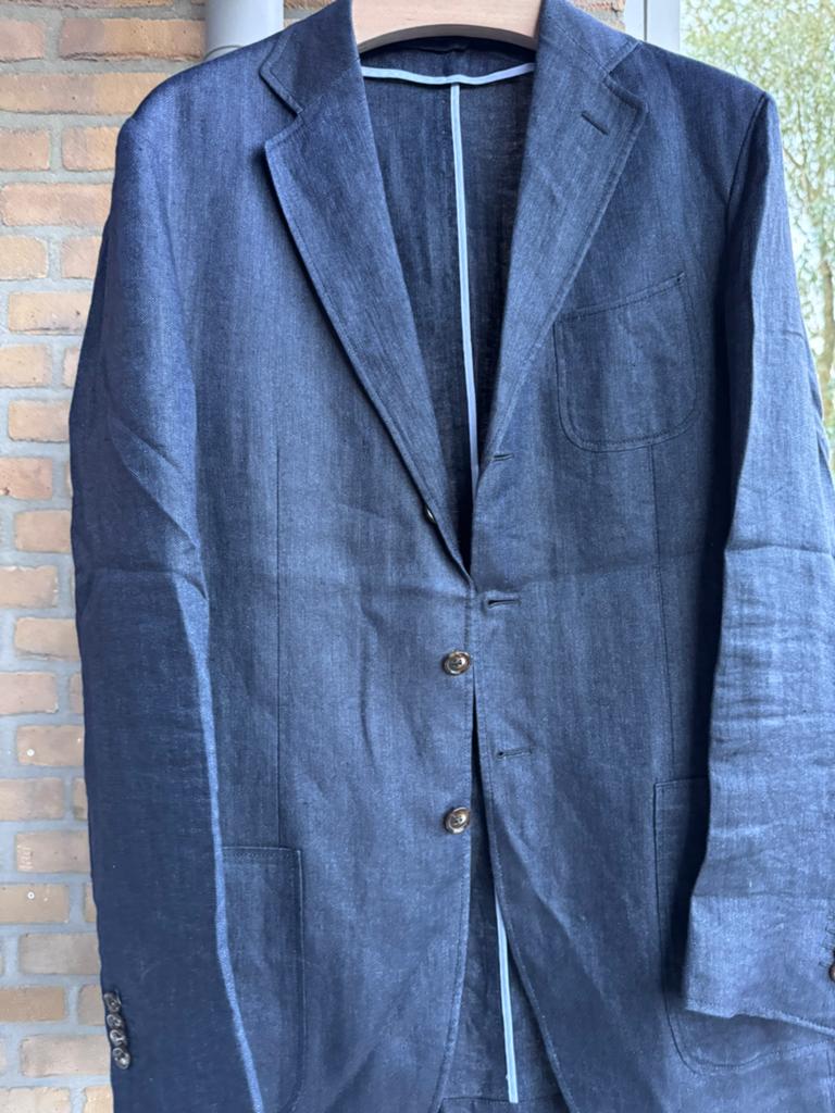 Suitsupply Jasje Linnen, Verzenden, Zo goed als nieuw, Maat 48/50 (M), Blauw