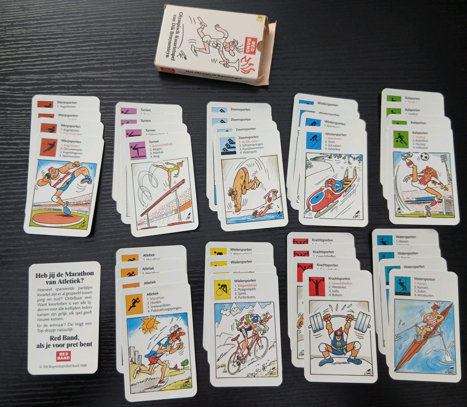 Zeldzaam Olympisch kwartetspel Dik Bruynesteyn, RedBand 1988, Verzamelen, Ophalen of Verzenden, Gebruikt, Kwartet(ten)