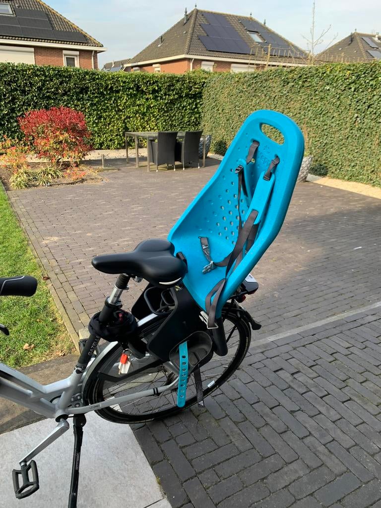 Yepp maxi fietsstoel blauw, Ophalen, Gebruikt, Achterzitje, Voetsteuntjes